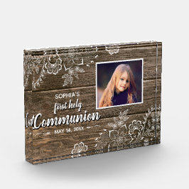 Rustic Wood Lace First Heilige Communauteit Foto B