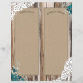 Rustic Wood Lace Floral Bouquet Program Kaart (Achterkant)