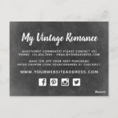 Rustic Wood & Lace Floral Chalkboard Hartelijk dan Briefkaart (Achterkant)