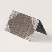 Rustic Wood & Lace Floral Chalkboard Hartelijk dan Kaart (Achterkant)
