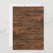 Rustic Wood Lace Glitter Confetti Wedding Invite Kaart (Achterkant)