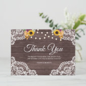 Rustic Wood Lace Herfst Bedankkaart (Staand voorkant)