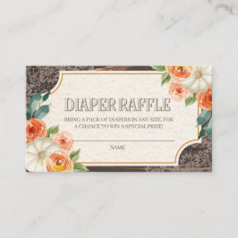Rustic Wood Lace Herfst Diaper Raffle Enclosure Ca Informatiekaartje