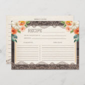 Rustic Wood Lace Herfst Recept Kaart (Voorkant / Achterkant)