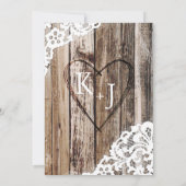 Rustic Wood Lace Hoefijzer Country Vrijgezellenfee Kaart (Achterkant)