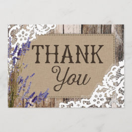 Rustic Wood Lace Lavender Heart Etching Bedankt