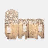 Rustic Wood Lace & Lighted Mason Jar Wedding Bedankdoosjes (Uitgevouwen)