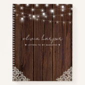 Rustic Wood Lace Lights-brieven aan mijn dochter Notitieboek (Voorkant)