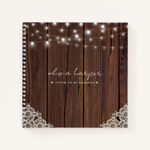 Rustic Wood Lace Lights-brieven aan mijn dochter Notitieboek