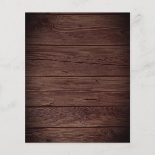 Rustic Wood Lace Lights Budget Weddenschap (Achterkant)