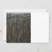 Rustic Wood Lace Lights Wedding Save The Date (Achterkant)
