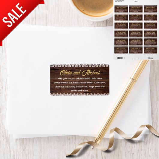 Rustic Wood Lace Om te combineren met onze Hearts Etiket