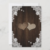 Rustic Wood Lace Purple and Blue Floral Wedding Kaart (Achterkant)