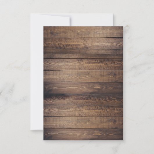 Rustic Wood & Lace RSVP met Song Option (Achterkant)