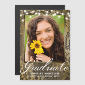 Rustic Wood Lace String Lights Afstuderen (Voorkant / Achterkant)