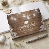 Rustic Wood Lace String Lights Afstuderen Afstuder Gastenboek