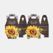 Rustic Wood Lace String Lights Sunflower Wedding Bedankdoosjes (Uitgevouwen)