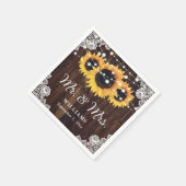Rustic Wood Lace String Lights Sunflower Wedding Servet (Hoek)