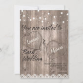 Rustic Wood Lace String Lights Weddenschap Kaart (Voorkant)