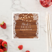 Rustic Wood Lace & String Lights Wedding Bridal Servet (Insitu)