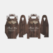 Rustic Wood Lace String Lights Wedding Dank u Bedankdoosjes (Uitgevouwen)