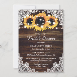 Rustic Wood Lace Sunflower Vrijgezellenfeest Kaart