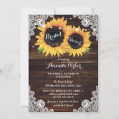Rustic Wood Lace Sunflower Vrijgezellenfeest Kaart (Voorkant)