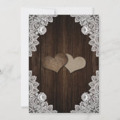 Rustic Wood Lace Sunflower Wedding Invitting Kaart (Achterkant)