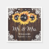 Rustic Wood Lace Sunflower Wedding Servet (Voorkant)
