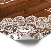 Rustic Wood & Lace Tiara Quinceanera Welkom Poster (Hoek)