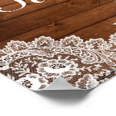 Rustic Wood & Lace Tiara Sweet 16 Welkomstteken Poster (Hoek)