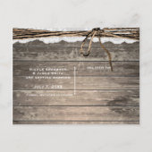 Rustic Wood Lace Twine Barn Wedding Save the Date Aankondigingskaart (Achterkant)