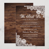 Rustic Wood Lace Vow Renewal Jubileum Kaart (Voorkant / Achterkant)