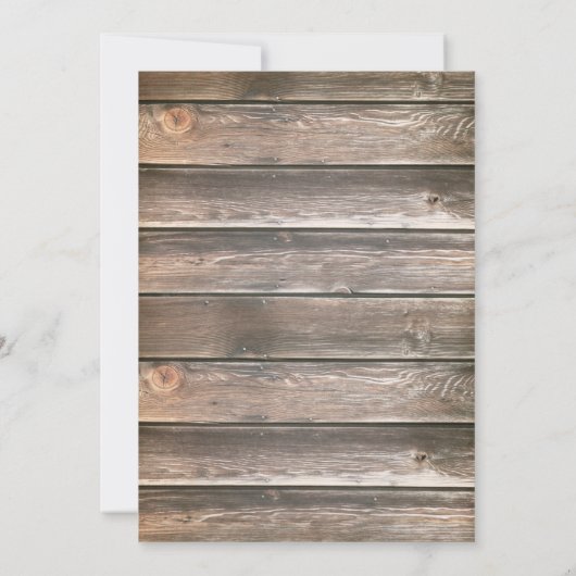 Rustic Wood Lace Wedding Invitations Kaart (Achterkant)