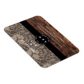 Rustic Wood & Lace Wedding Save the Date Magneet (Rechterzijde)