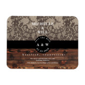 Rustic Wood & Lace Wedding Save the Date Magneet (Horizontaal)