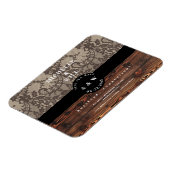 Rustic Wood & Lace Wedding Save the Date Magneet (Linkerzijde)