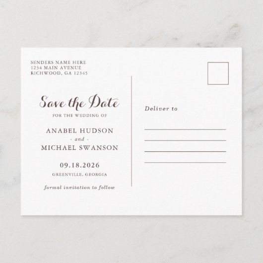 Rustic Wood Lace White Flowers Save the Date Aankondigingskaart (Achterkant)