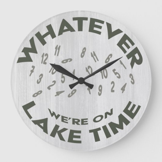 Rustic Wood Lake Time Grote Klok (Voorkant)
