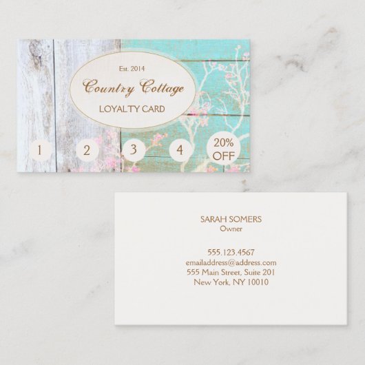 Rustic Wood Land  Boutique Punch Loyalty (Voorkant / Achterkant)