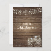 RUSTIC Wood Land Mason Jar Vrijgezellenfeest Kaart (Achterkant)
