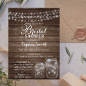 RUSTIC Wood Land Mason Jar Vrijgezellenfeest Kaart