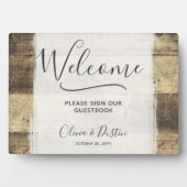 Rustic Wood  Land Wedding Guestbook Fotoplaat (voorkant)