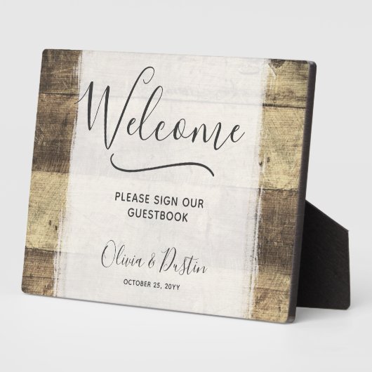 Rustic Wood  Land Wedding Guestbook Fotoplaat (Zijkant)