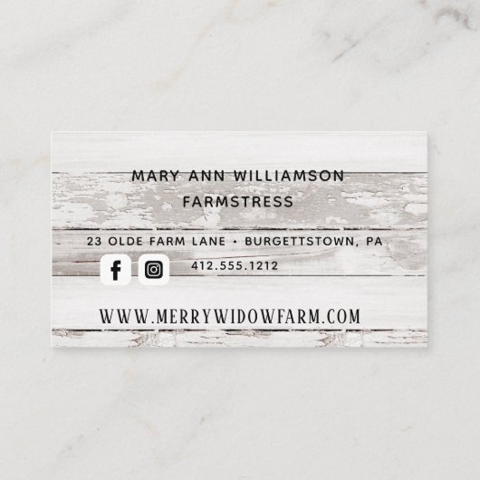 Rustic Wood Laurel Monogrammed Visitekaartje (Achterkant)