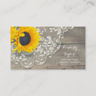 Rustic Wood  Lave and Sunflower Country Visitekaartje