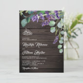 Rustic Wood Lavender Eucalyptus Islamic Wedding Kaart (Staand voorkant)