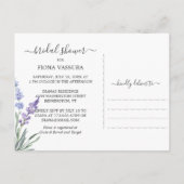 Rustic Wood Lavender Floral Vrijgezellenfeest Uitnodiging Briefkaart (Achterkant)