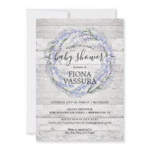 Rustic Wood Lavender Floral Wreate Baby shower