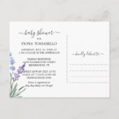 Rustic Wood Lavender Floral Wreate Baby shower Uitnodiging Briefkaart (Achterkant)